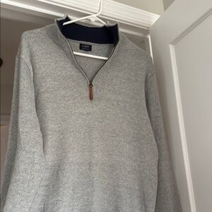 J. Crew Light Gray Zip-Up Sweater